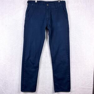 Zace Handmade Workwear Pants Mens 36x34 Blue Utility Stretch Made in USA